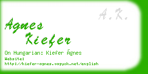 agnes kiefer business card