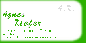 agnes kiefer business card